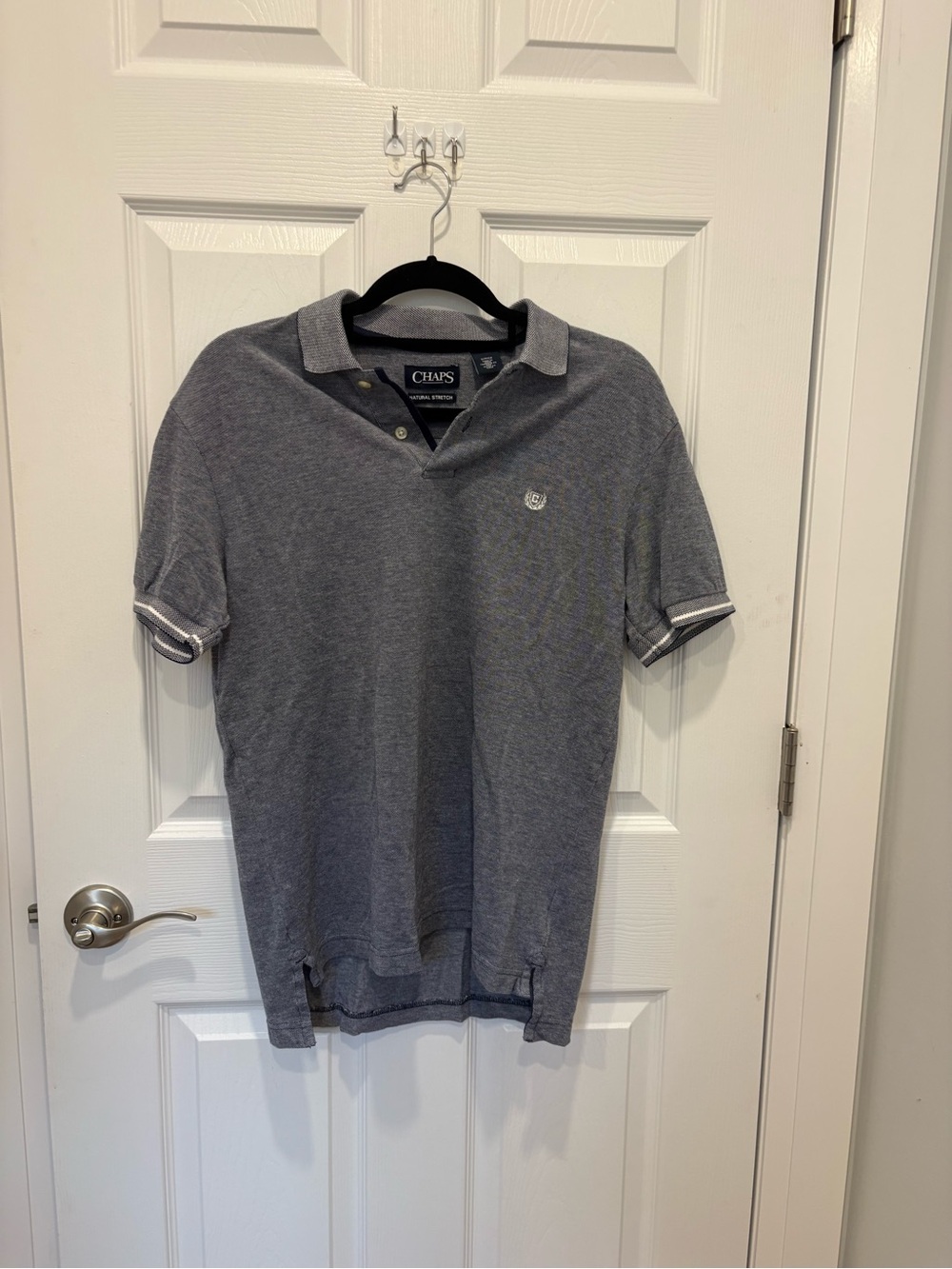 Chaps Men's Gray Polo Shirt - Classic Collared Short Sleeve #1167